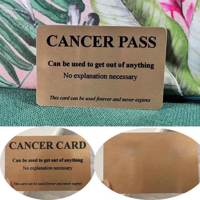 2PCS Never Expires Cancer Pass Creative Gold Card Cancer Business Card  Men