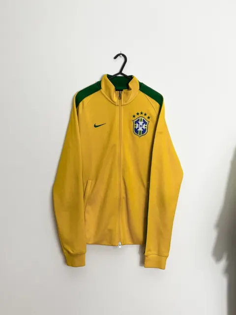 VINTAGE NIKE BRAZIL Football Jacket Large Size 42/44 Track Top