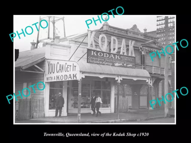 OLD LARGE HISTORIC PHOTO OF TOWNSVILLE QLD THE KODAK PHOTOS STORE c1920