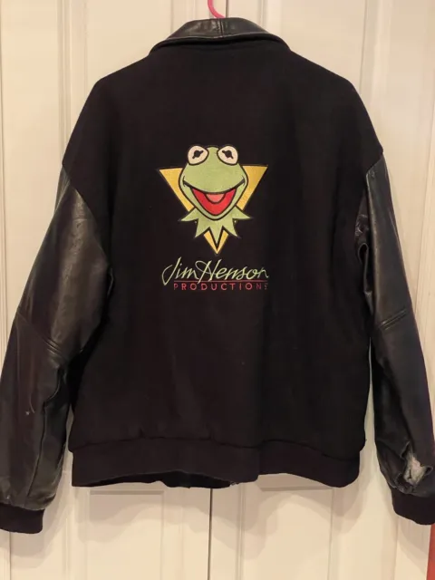 Leather Jacket JIM HENSON PRODUCTIONS Size XL MUPPETS Kermit Piggy Fozzie Gonzo