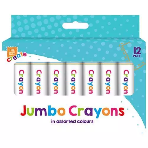 Jumbo Wax Crayons Children Kids Party Colouring Bright Colours 12 Pack Chunky