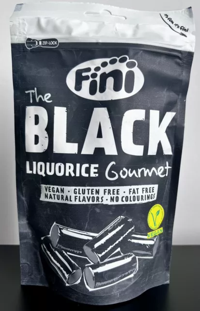 Fini The Black Liquorice Gourmet, Vegan, Gluten Free, Fat Free, Natural Flavour