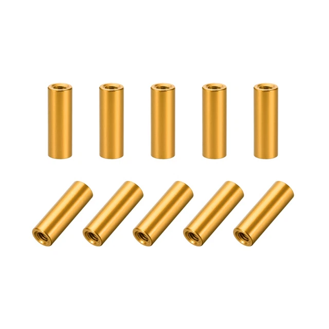 HiPicco Aluminum Spacers 1/4" Bore X 3/8" OD X 3/8" Length Unthreaded Standoff Bushing Plain Finish Round Metal Spacer, Fits Screws Bolts Rods