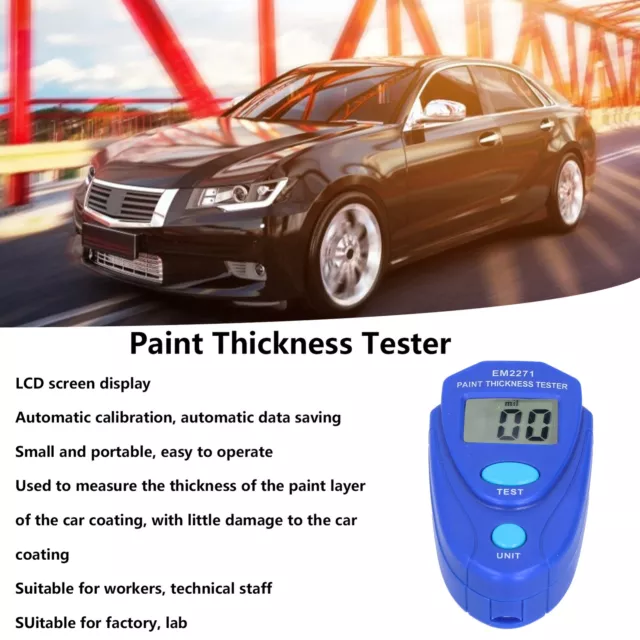 ACCURATE & EASY-TO-USE Car Paint Thickness Meter Digital Thickness Gauge Em2271
