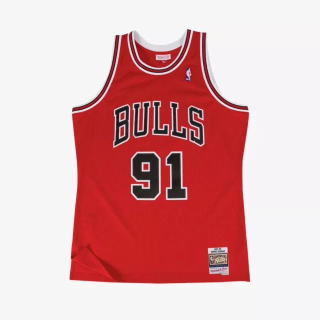 NWT Mens Small Mitchell & Ness Red NBA Swingman Road Shorts Bulls 97-98