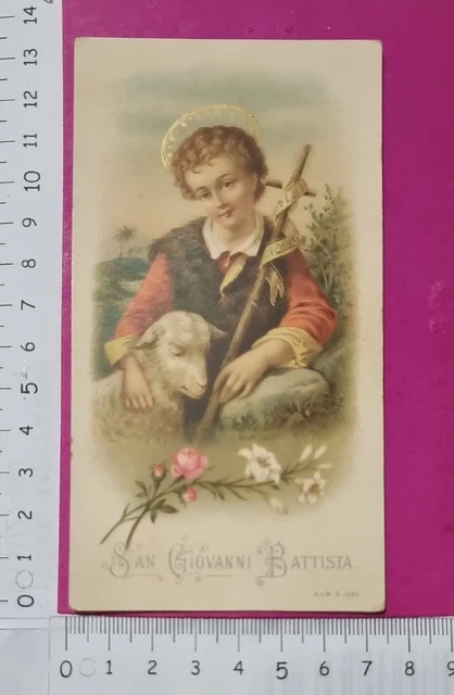 6784 - Santino Holy Card Cromolito San Giovanni Battista Originale