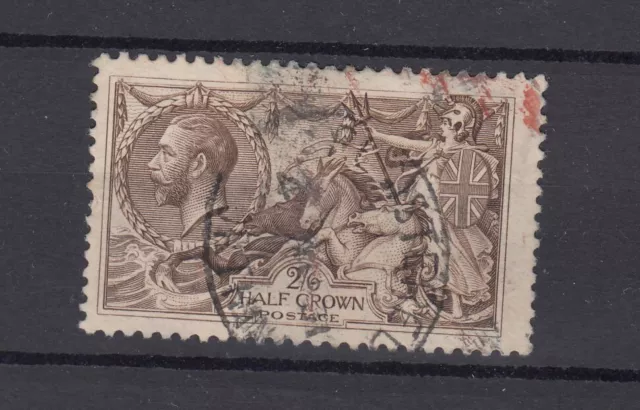 GB KGV 1918 2s 6d Bradbury Wilkinson Seahorse Pale Brown SG415a FU BP7065