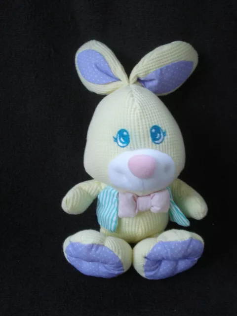 Vintage 1997 Fisher Price Thermal Waffle Weave Cozies Yellow Purple Rabbit