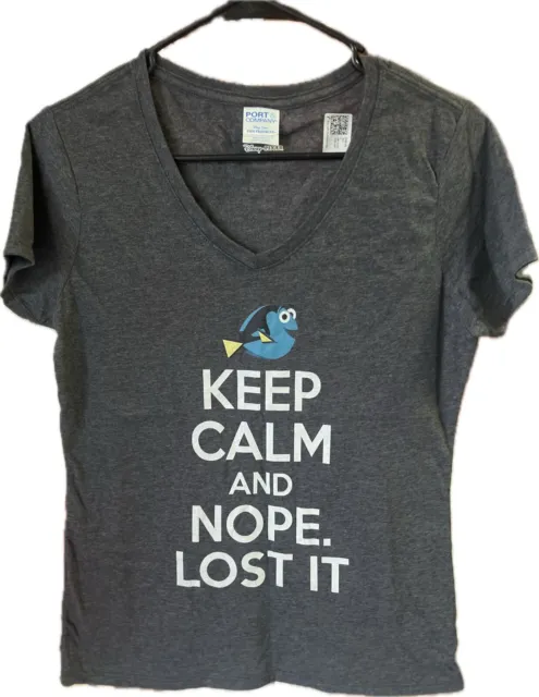 Womens Disney Pixar Finding Dory Nope Lost It V-Neck T-Shirt SMALL