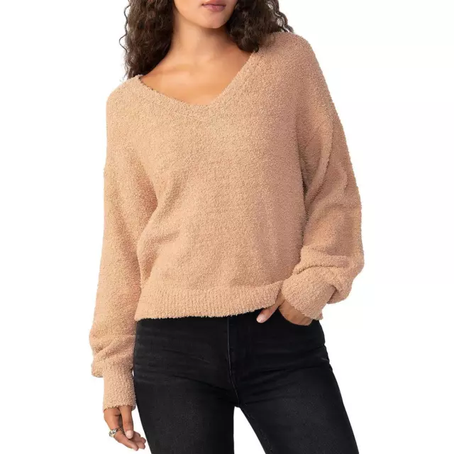 Sanctuary Womens Textured V Neck Cozy Pullover Sweater BHFO 1679