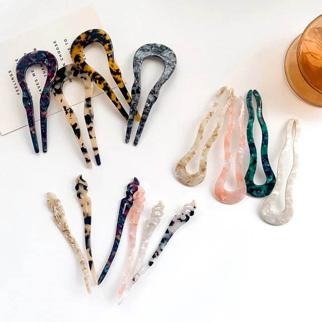 Twist Hair Stick Hair Clip Acetate U-Shaped Hairpin Women Hair Accessories Decor