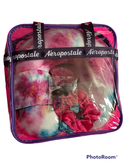 Aeropostale pillow travel kit. includes eye mask, hair ties, pillow and ear plug