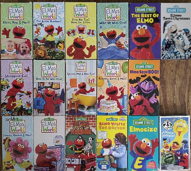 17 SESAME STREET Elmo VHS Tape Lot Elmo's World Visits The Doctor