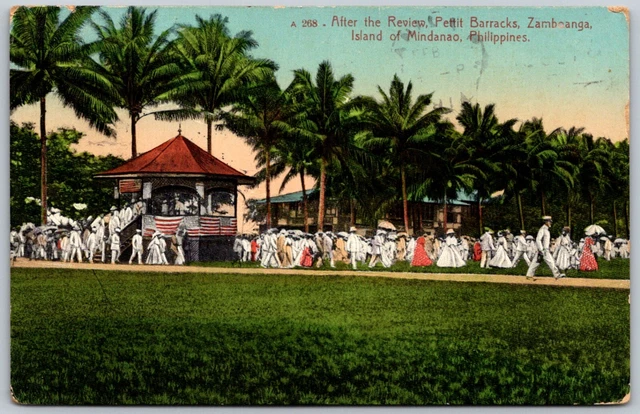 POSTCARD ZAMBOANGA MINDANAO Philippines Pettit Barracks USS Monterey