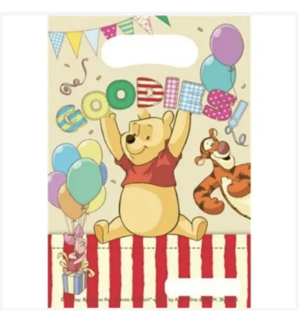 Winnie The Pooh Party Loot Bags 6 Pack