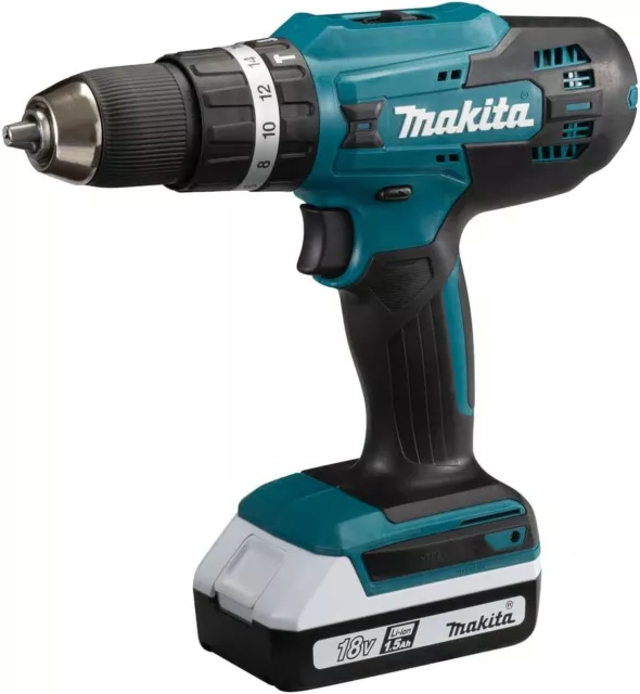 MAKITA TRAPANO AVVITATORE PERCUSSIONE 18V 2 BATTERIE 1,5ah E CARICABATTERIE 2