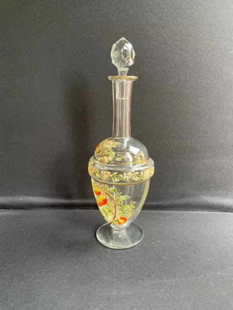 Ancienne carafe emaillee LEGRAS décor floral art nouveau 2