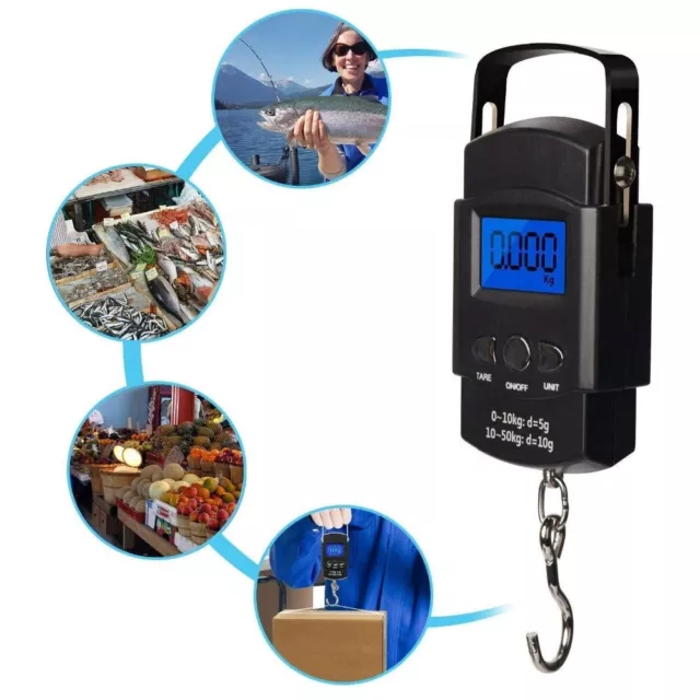 Portable LCD Digital Electronic Fishing Travel Luggage Hanging Weighing Scale AU 2