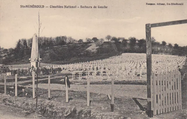 CPA GUERRE 14-18 WW1 MARNE STE-MENEHOULD cimetière militaire secteur cemetery