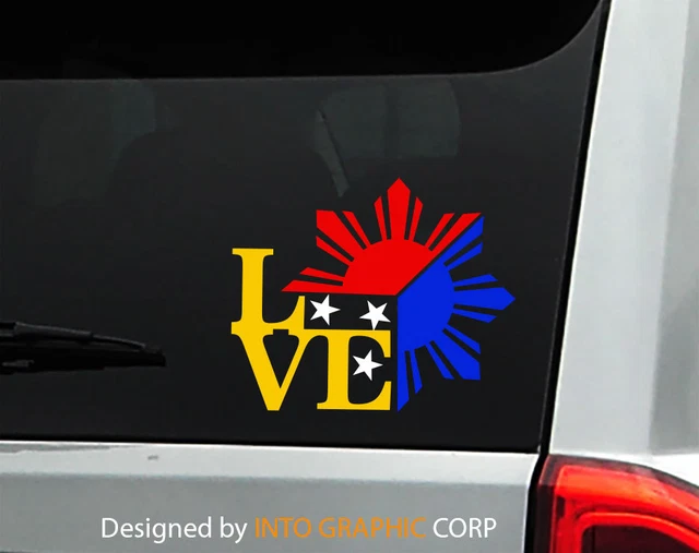 PHILIPPINE VINYL CAR Decal Sticker 4.75" (w) Unique I Love Filipino