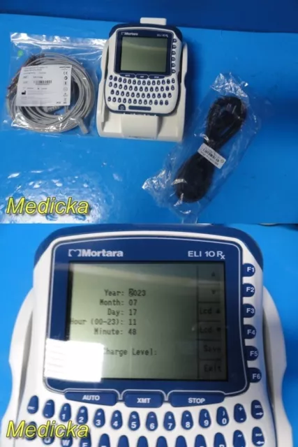 Mortara ELI 10 RX ELI10-BYA-AFBAB Electrocardiograph W/ EKG Lead, Dock ~ 32017