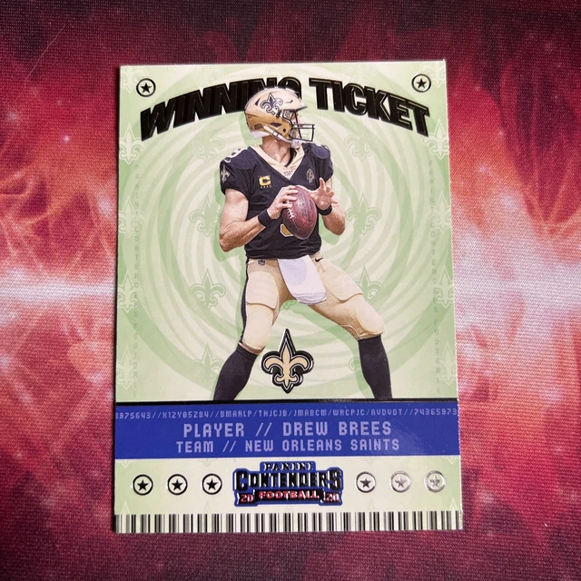 Drew Brees Panini Contenders 2020 Winning Ticket Insert Card WT6 Orleans Saints