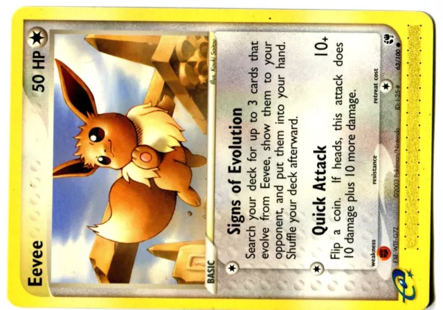 POKEMON SANDSTORM N°  63/100 EEVEE EVOLI (1ed Edition From 2003)