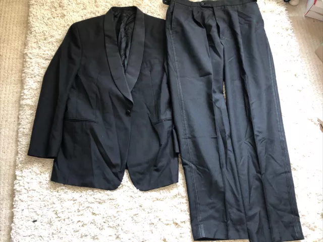 David Moss Miscela Lana Cena/Smoking Tuta 40R Pantaloni Vita 32 Gamba 31