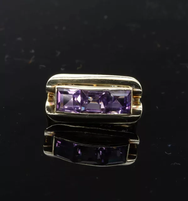 333 8 Carat Bague or Avec Améthyste, Taille de Bague au Choix 58, Bon État