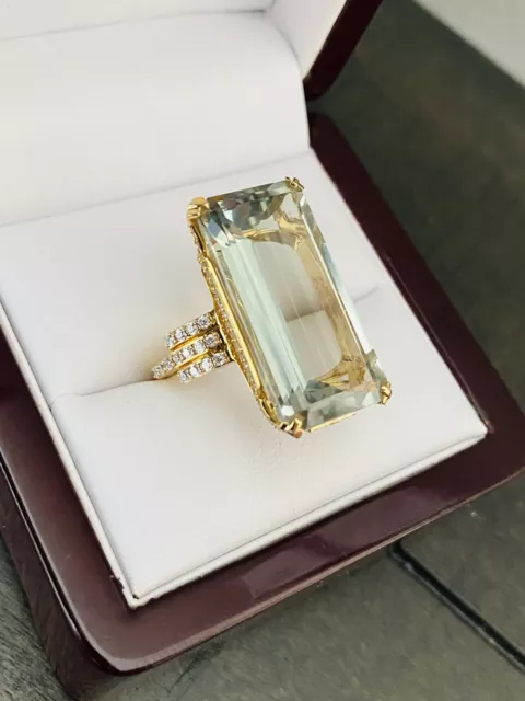 Rare Unworn 18k Gold Diamond & Prasiolite Ivanka Trump Empire Cocktail Ring~ $8k 2