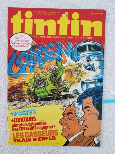 Tintin N°388 15/2/1983 Les Casseurs Willy De Roos Luc Orient Aria Cro-Magnon