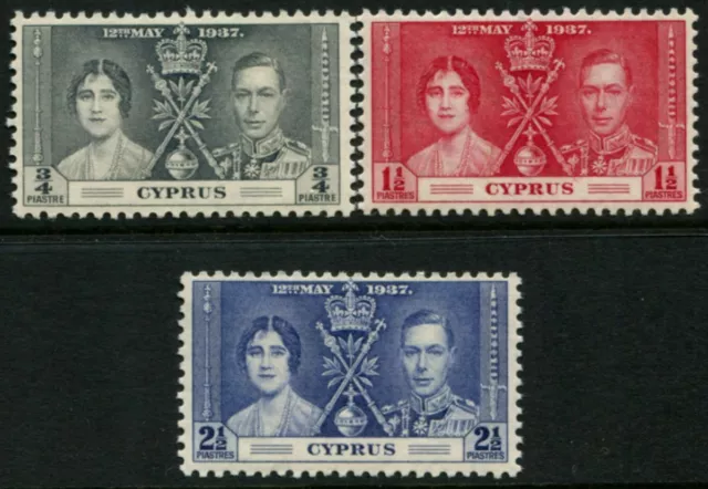 Cyprus - 1937 Coronation Set SG 148/50 MNH Cv £ 9 [B9090]