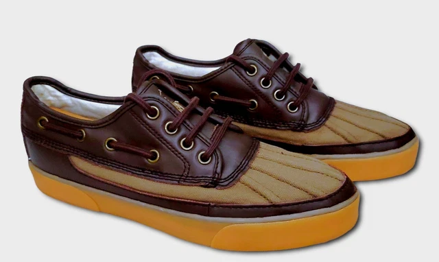 Polo Ralph Lauren Parkstone Mid Mens 10.5D Brown Leather Duck Boat Shoes Ralph Lauren Canvas Brown Casual Shoes for Men for sale | eBay main image 4
