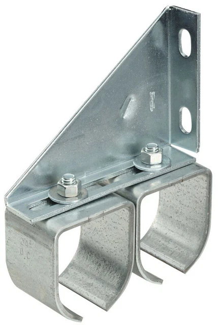 Stanley N193-904 Double Round Rail Bracket & End Caps 7-3/32 H in. (Pack of 2)