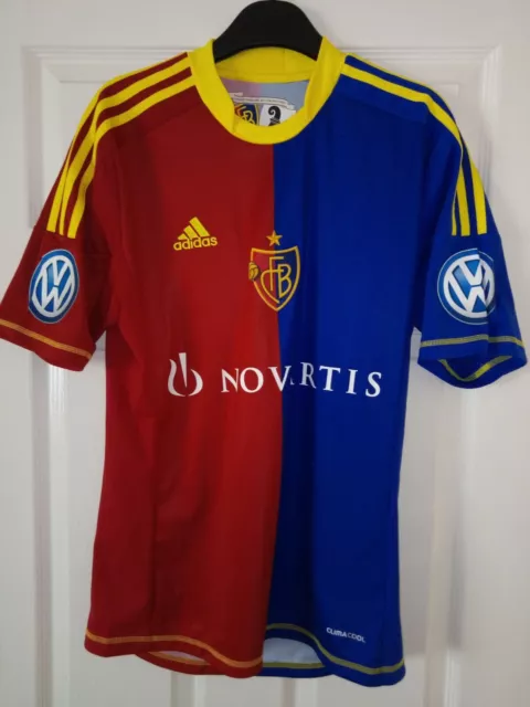 Mens Football Shirt - FC Basel - Adidas - Home 2012-2013 - Red & Blue - Size S