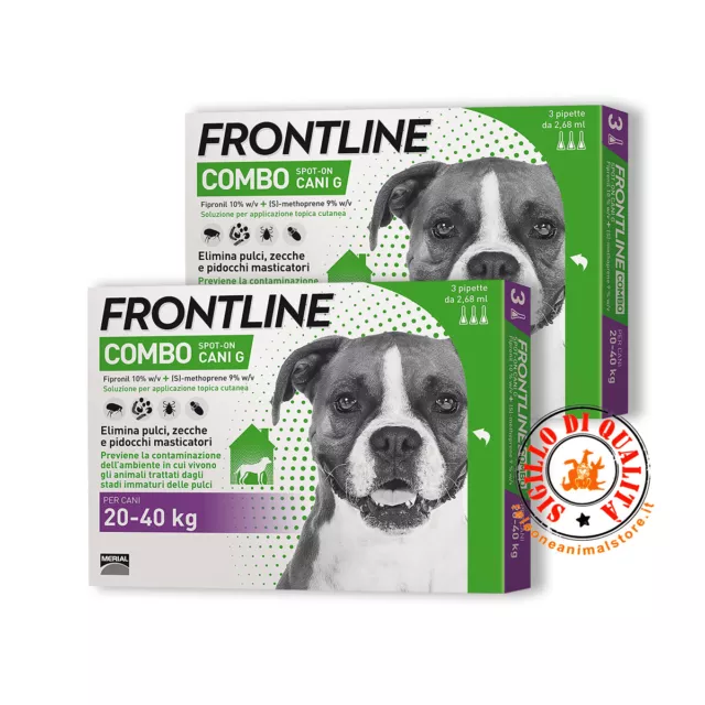 Frontline Combo Cane 6 pipette per cani da 20-40 kg  Antiparassitario Antipulci