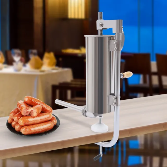 3L Stainless Steel Sausage Stuffer Maker Meat Filler Machine Commercial & Home