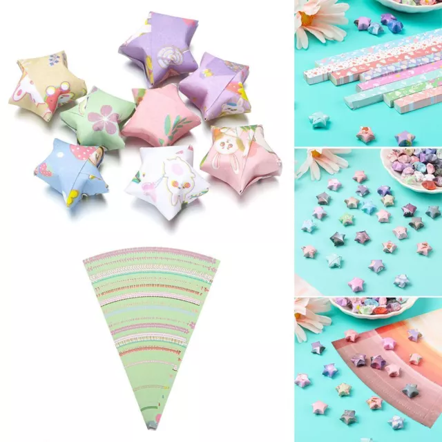 Space DIY Crafts Printed Pattern Paper Strips Origami Folding Star Scrapbooking
