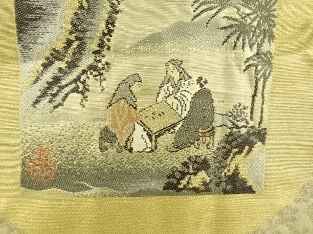 6515870: Japanese Kimono / Antique Mens Haori / Tsumugi / Woven People In Tang &