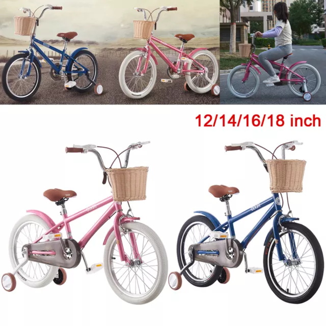 Kids Bike 12/14/16/18 inch Girls Boys Bicycle Cycling with Basket & Stabilisers