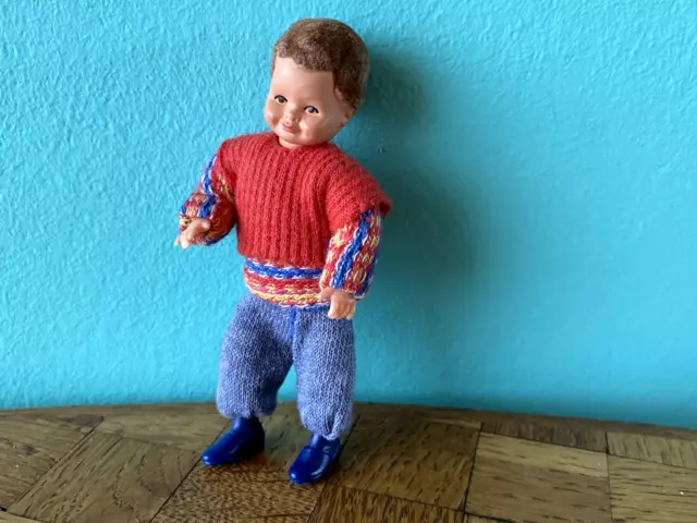 Junge  Caco Biegepuppe  Puppe Puppenstube  Puppenhaus 1:12 dollhouse   doll boy