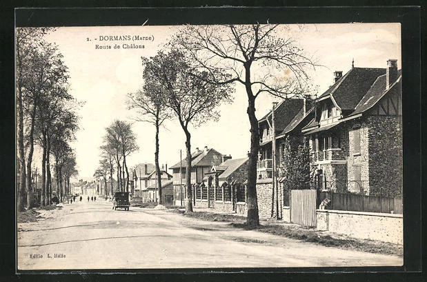 CPA Dormans, Route de Chalons