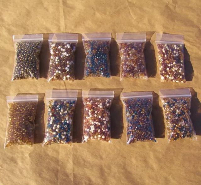 Lot 10 Bags GOLD COLORS SEED BEADS Craft Jewelry Making 6MM Over 1 POUND