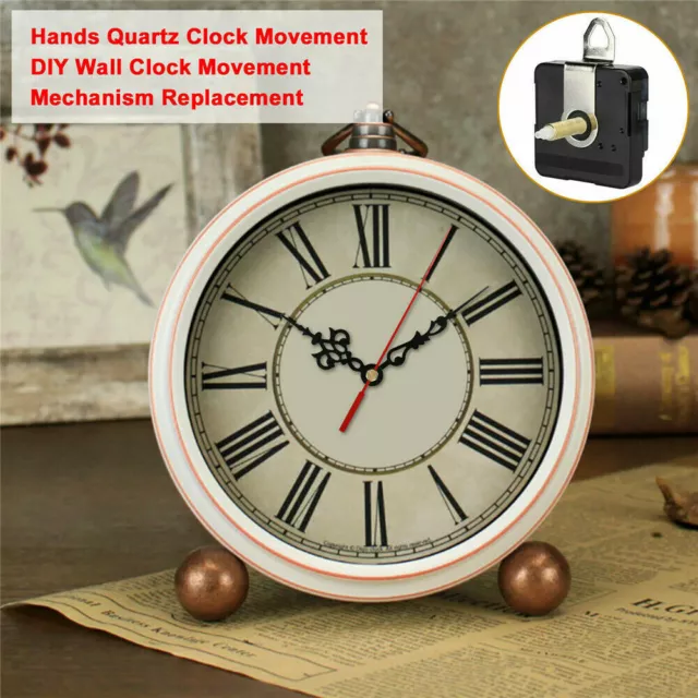 Quartz Clock Parts Long Hands Spindle Mechanism Movement Repair Kit Replacement 3