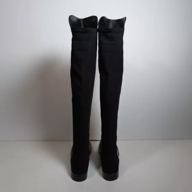 Stuart Weitzman 5050 Over The Knee Nappa Leather Combo Stretch Boots Shoes Black 3