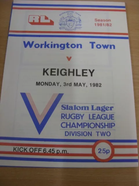 03/05/1982 Rugby League Programme: Workington Town v Keighley (team changes)