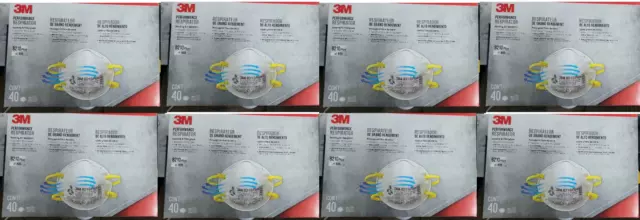 3m N95 8210 Particulate Respirators,Dispenser  (320 masks total)