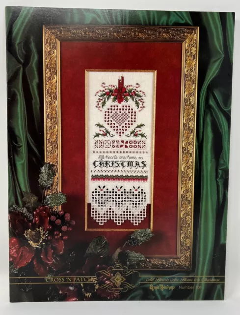 1996 Hardanger, Cross Stitch Illustrated Pattern Booklet HEARTS CHRISTMAS