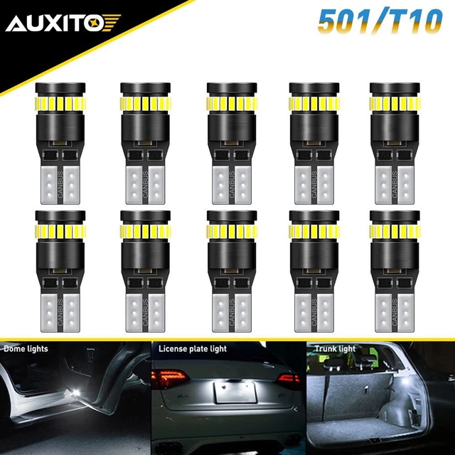 AUXITO T10 LED License Plate Light Bulbs 6000K White 168 2825 194 Advanced EAH