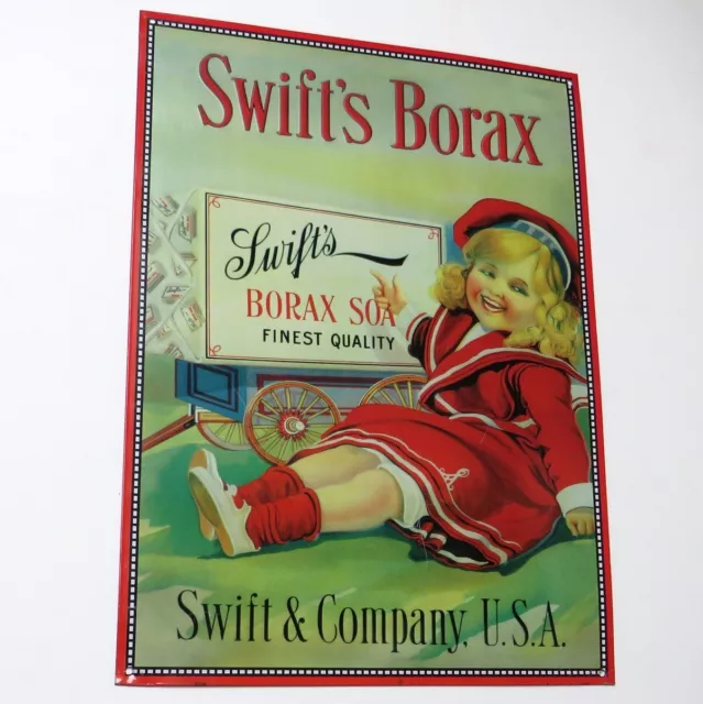 SWIFT'S SOAP = Altes Blechschild USA um 1990 SEIFE Badezimmer Tolles Kindermotiv